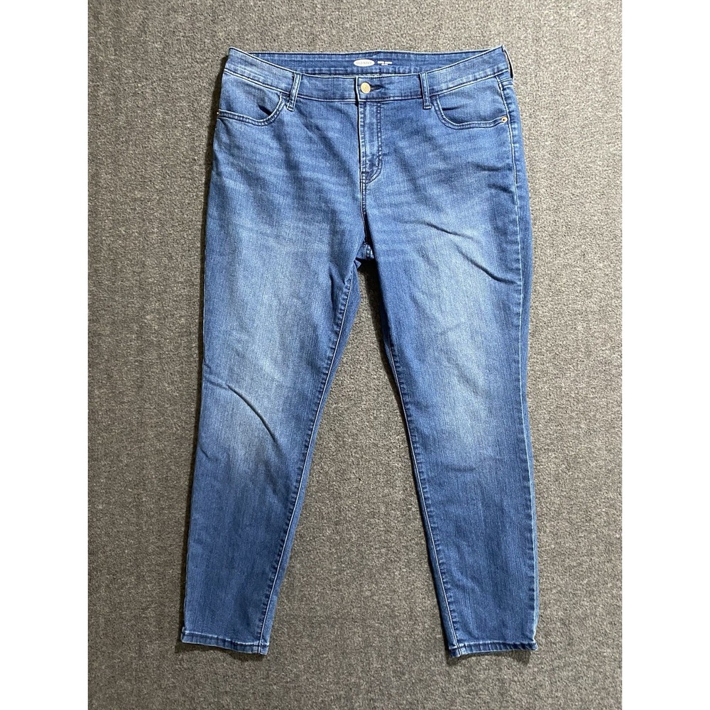 Old Navy Jeans Super Skinny Mid Rise Short Light Blue Capsule Wardrobe Size 16